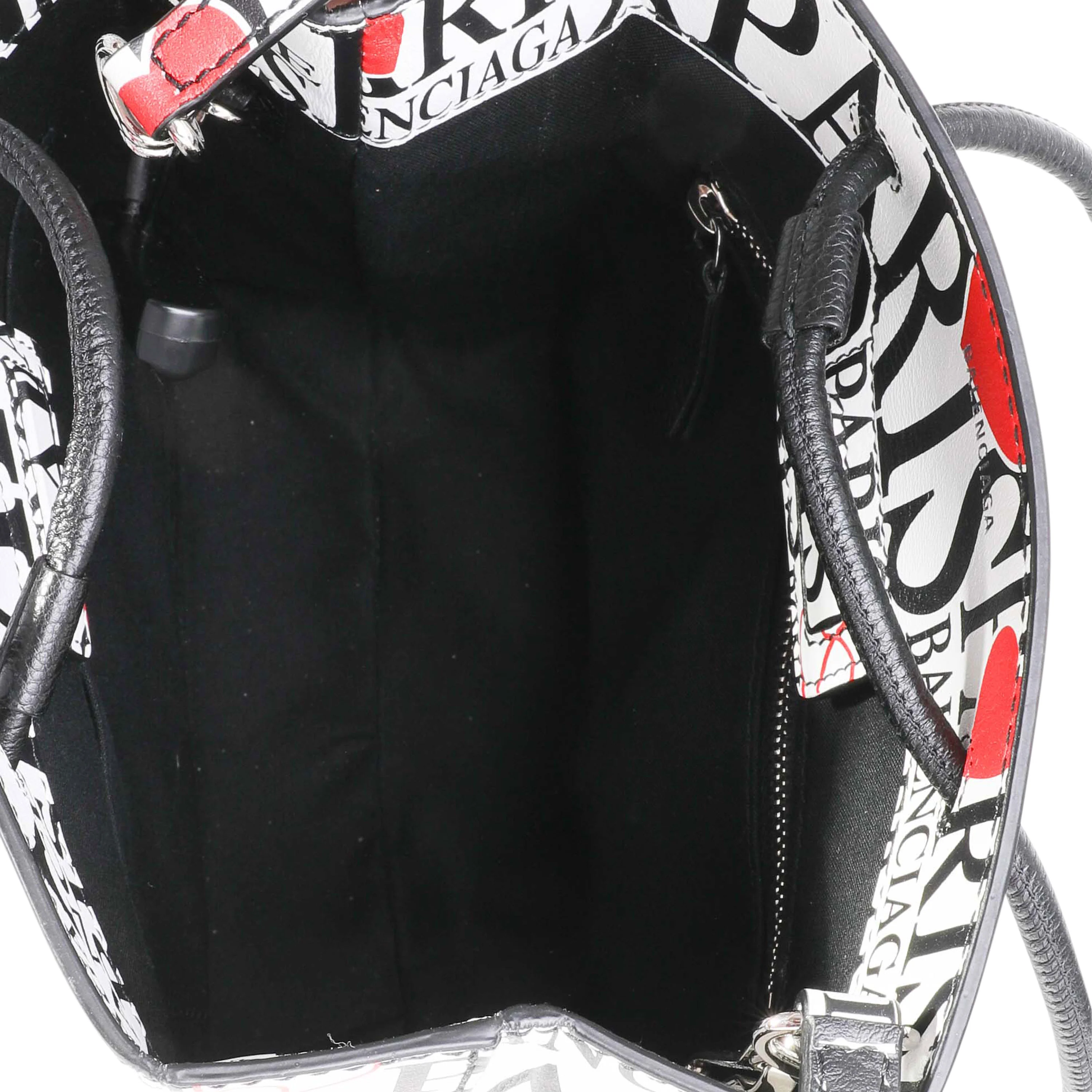 Balenciaga Black, Red, & White Bonjour Paris XXS Shopper Tote - Image 5