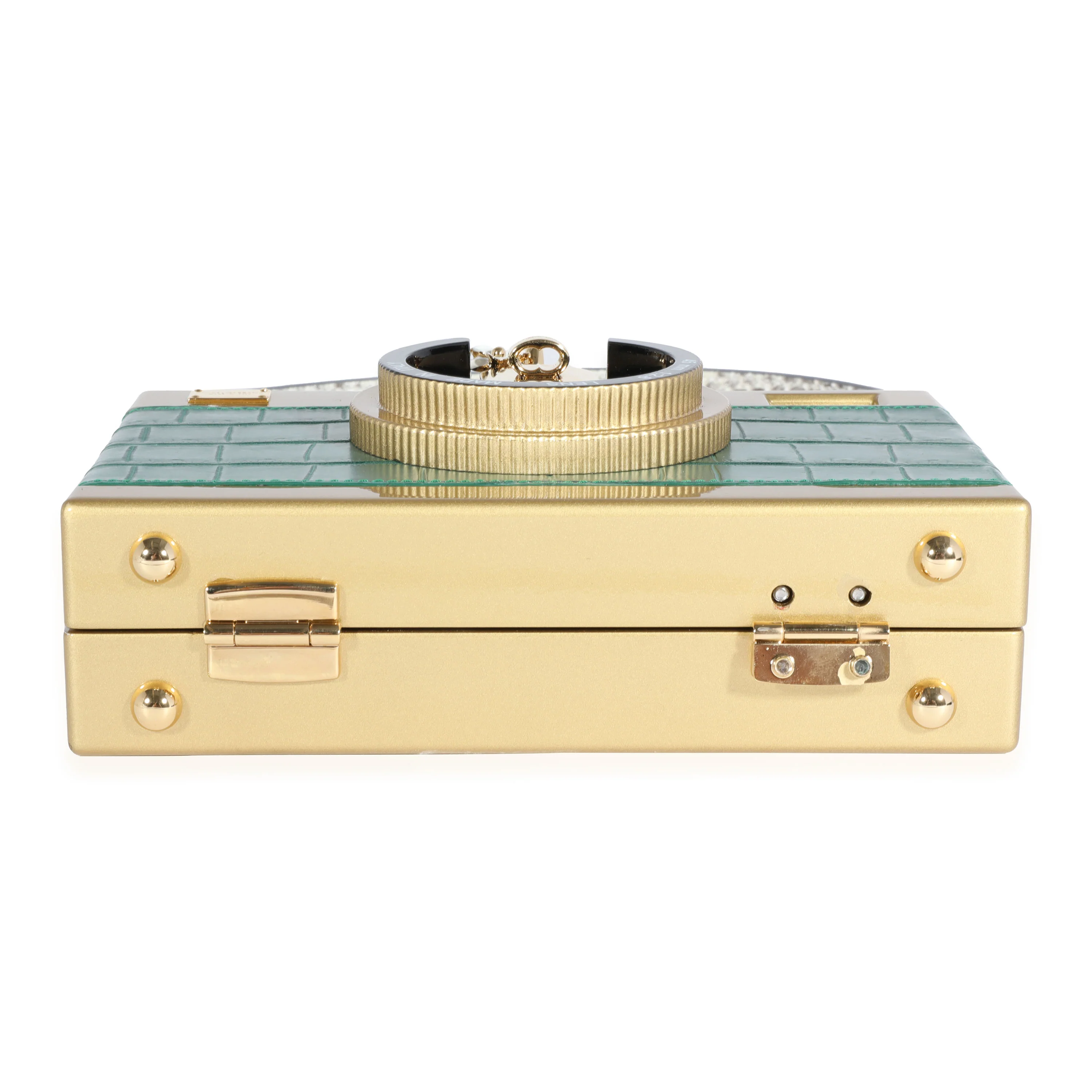 Green Embossed Gold Resin Camera Case Bag - Image 4