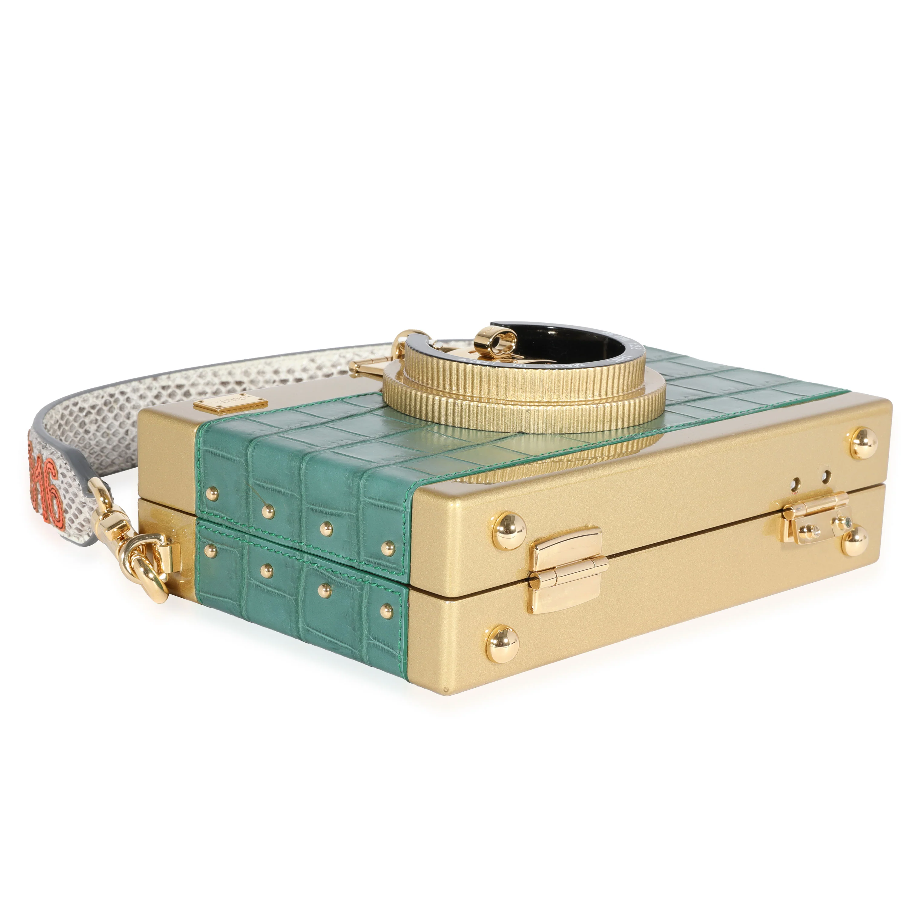 Green Embossed Gold Resin Camera Case Bag - Image 6