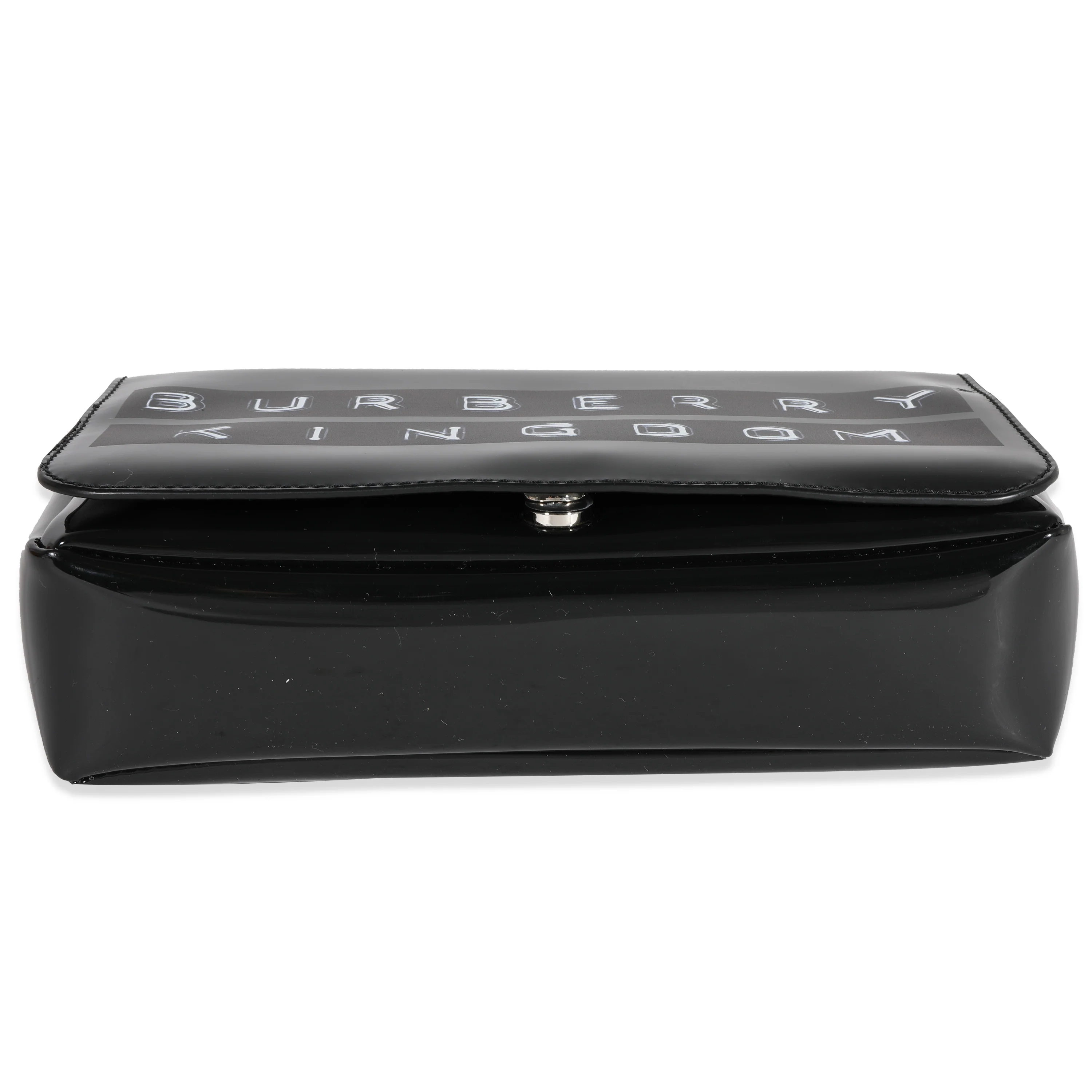 Black Patent Leather Tape Print Small Lola Bag - Image 5