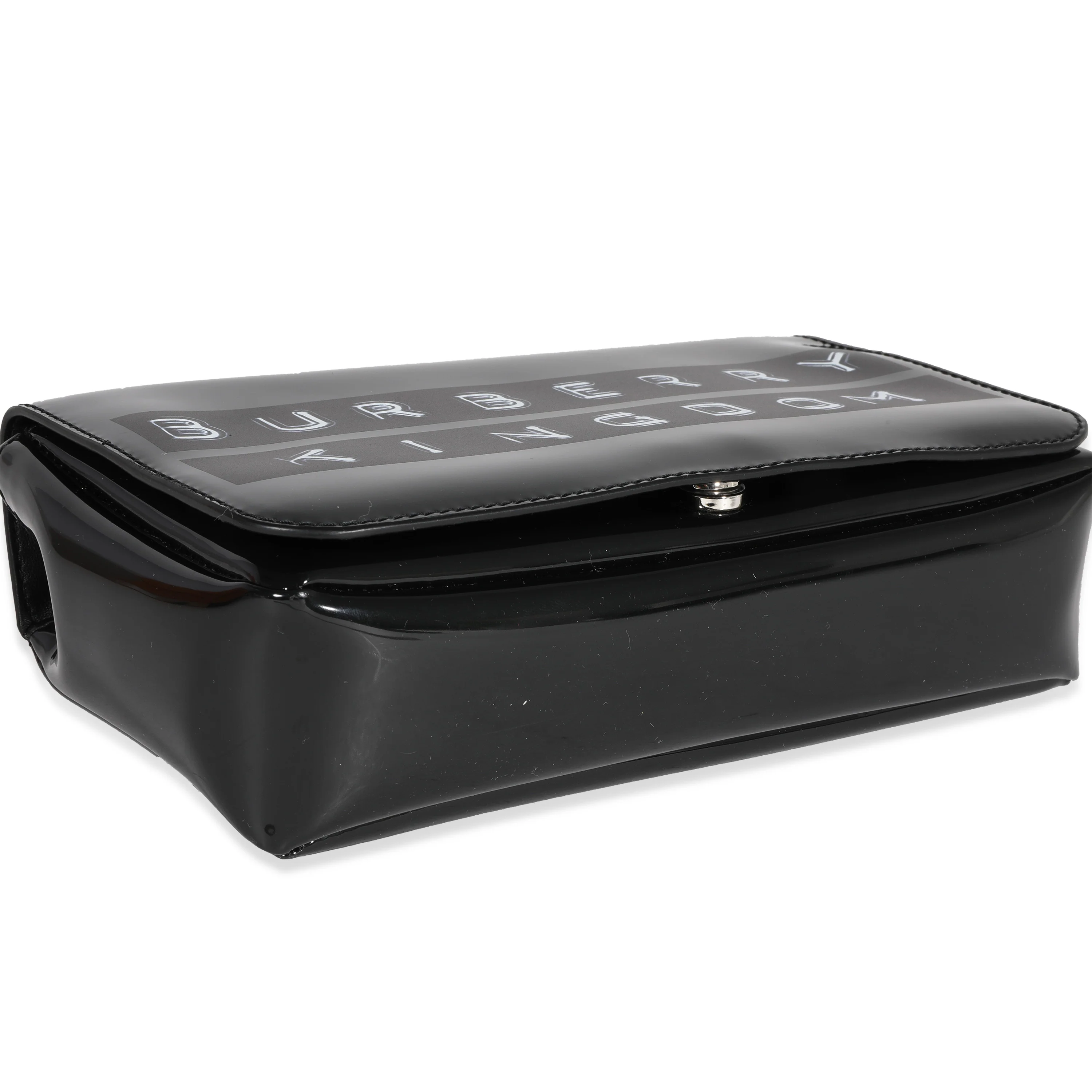 Black Patent Leather Tape Print Small Lola Bag - Image 6