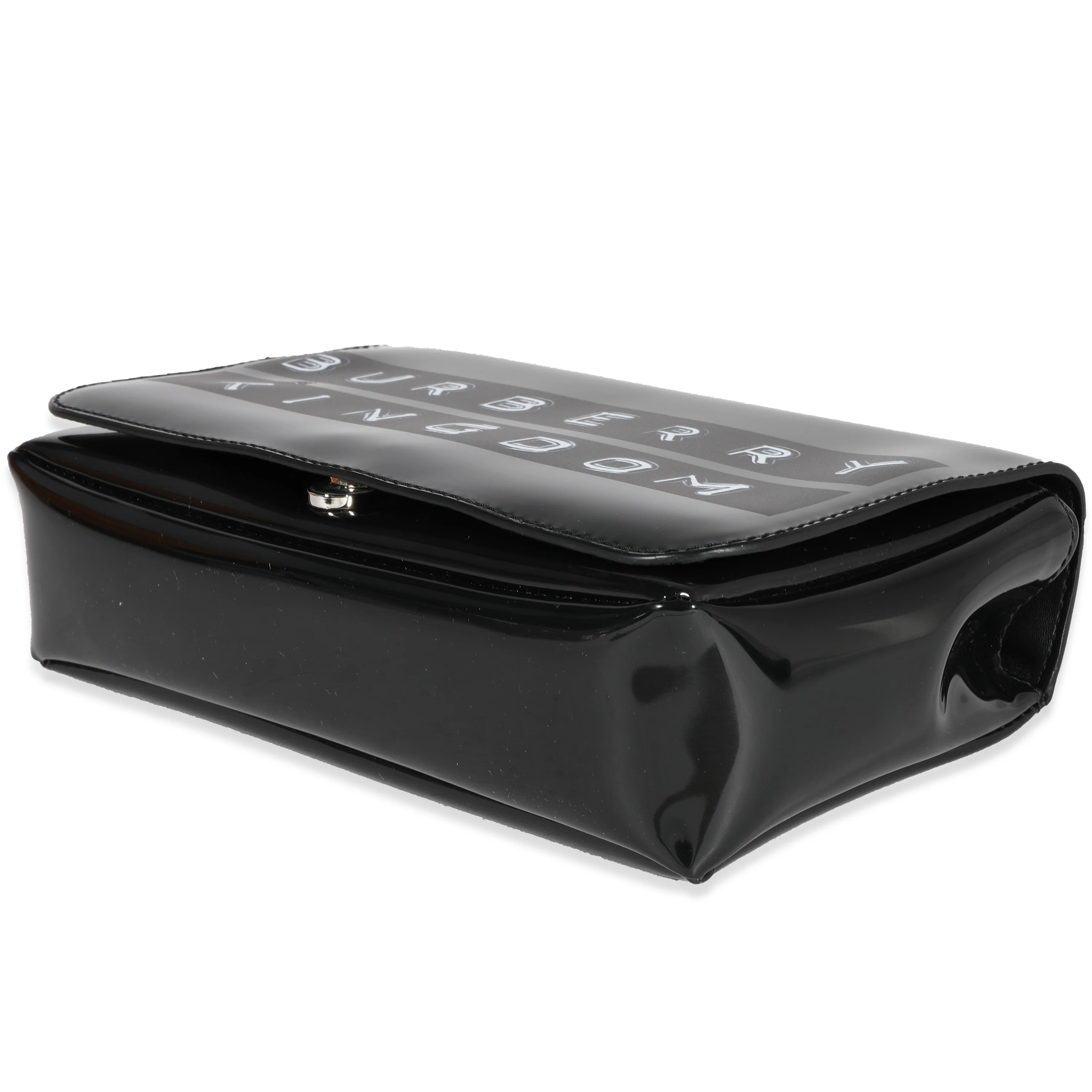 Black Patent Leather Tape Print Small Lola Bag - Image 7