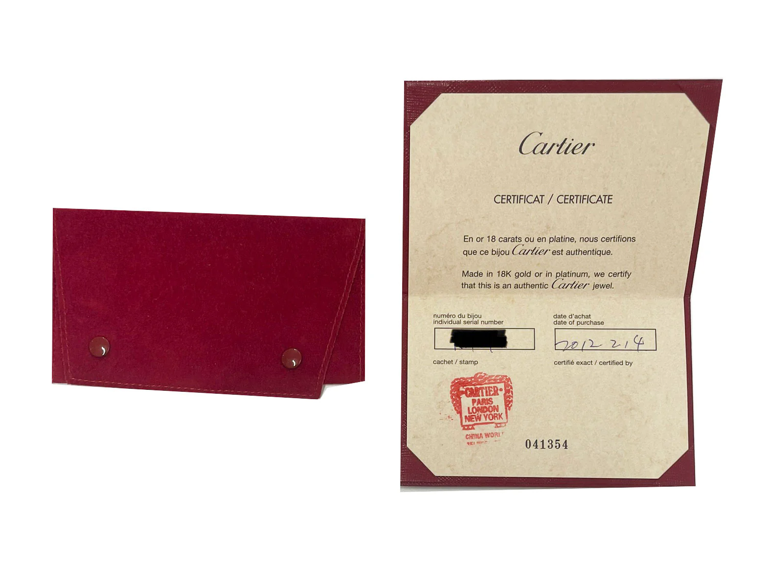 Cartier Trinity Diamond Earrings in 18K White Gold/Ceramic 0.19 CTW - Image 5