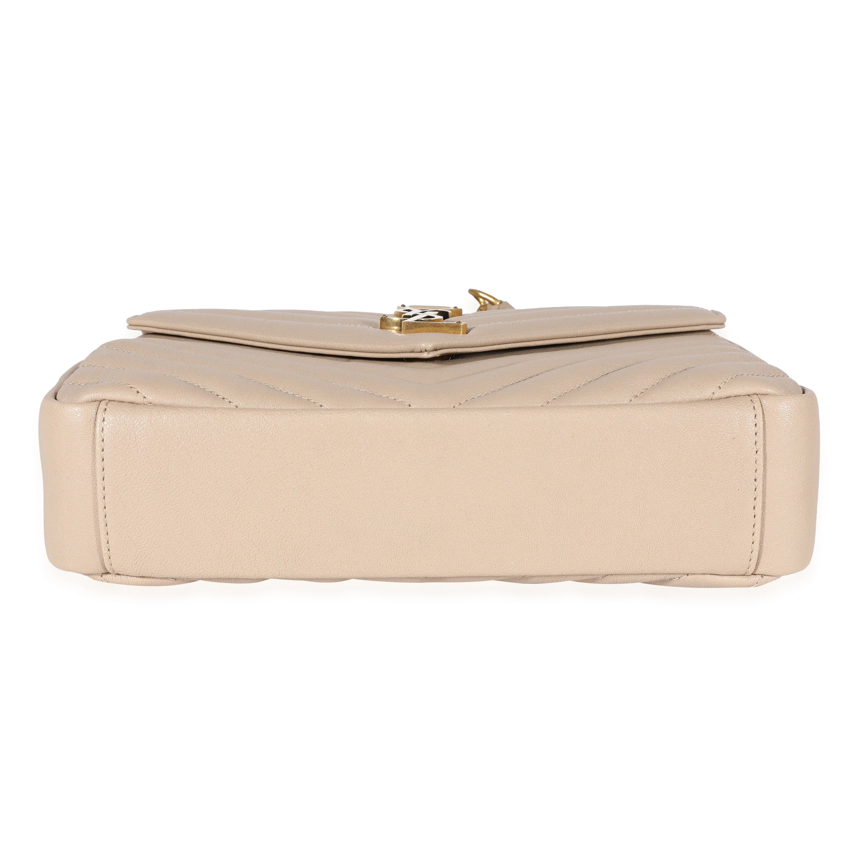 Saint Laurent Dark Beige Quilted Leather Medium Collège Bag - Image 5