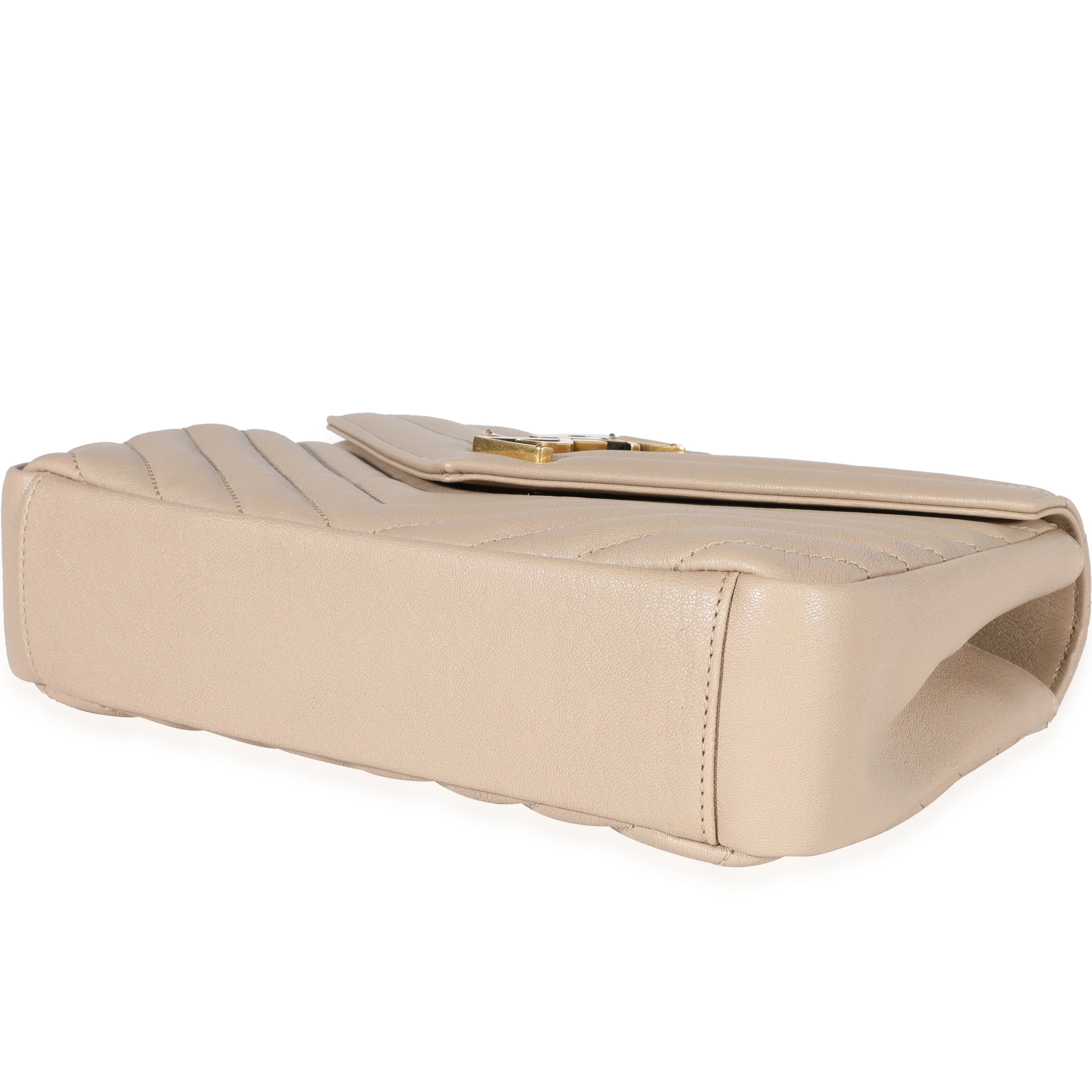 Saint Laurent Dark Beige Quilted Leather Medium Collège Bag - Image 6