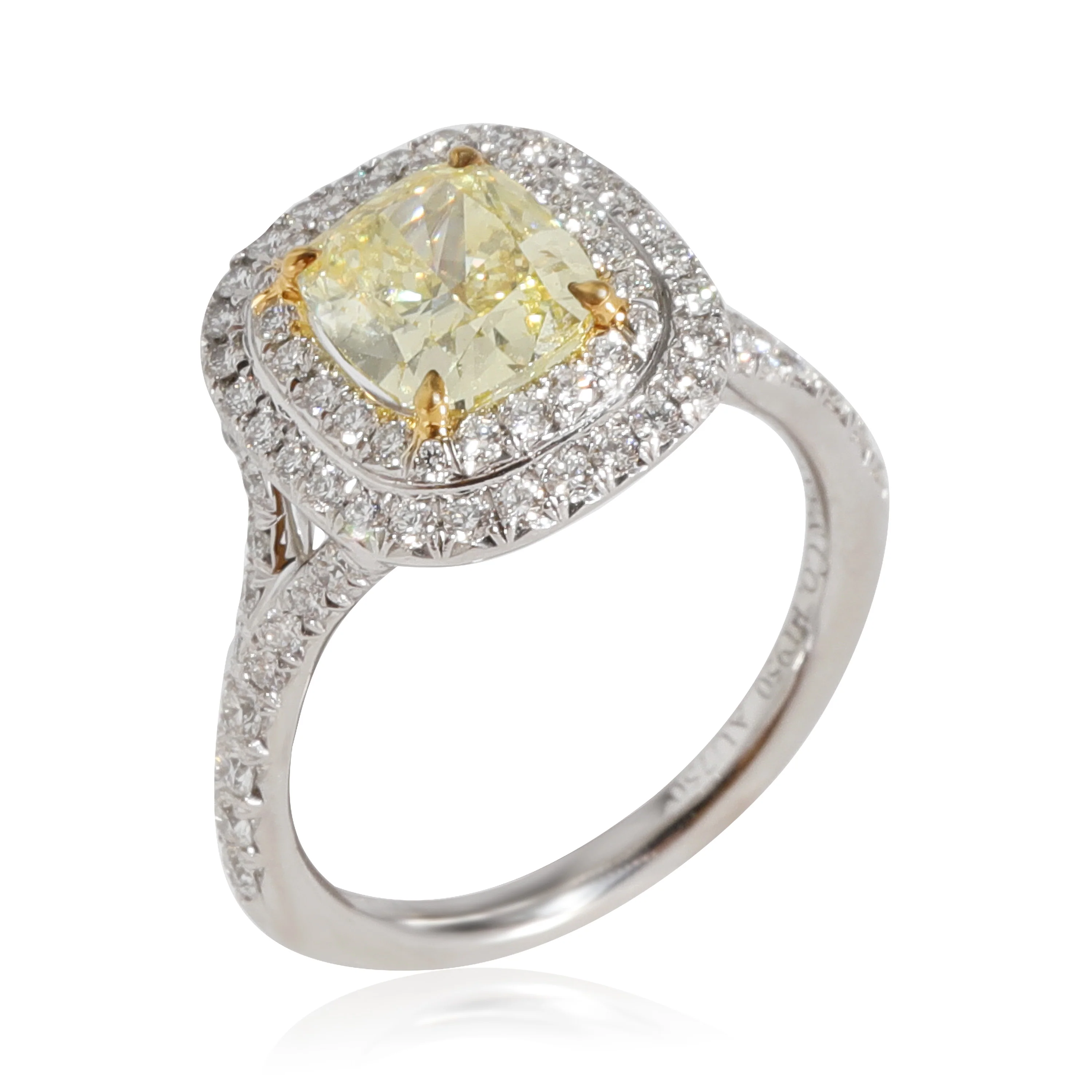 Tiffany & Co. Soleste Diamond  Ring in 18KYG/Plat Fancy Yellow 1.55 CTW - Image 4