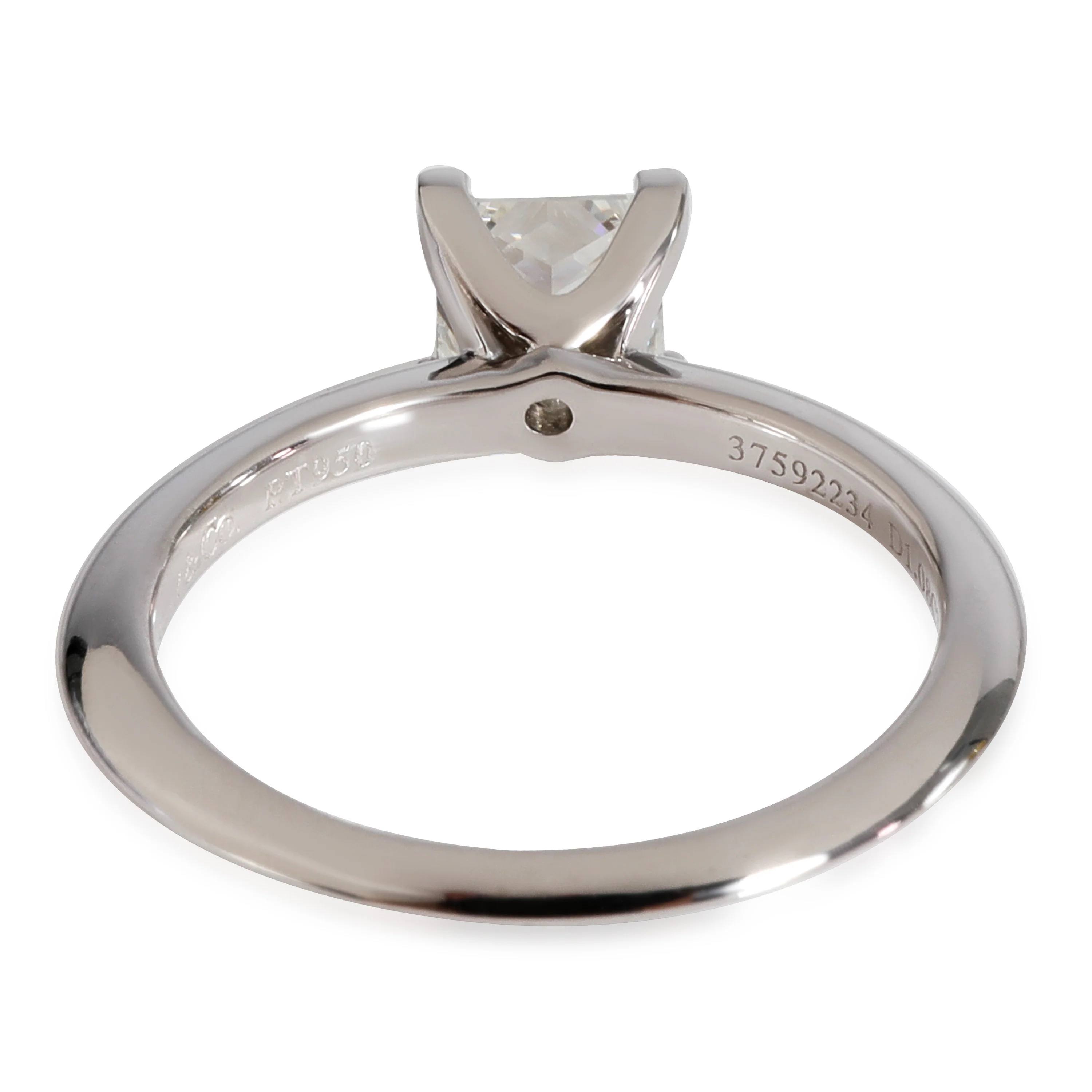 Tiffany & Co. Princess Cut Diamond Solitaire Ring in Platinum G VVS1 1.08 Ct - Image 3