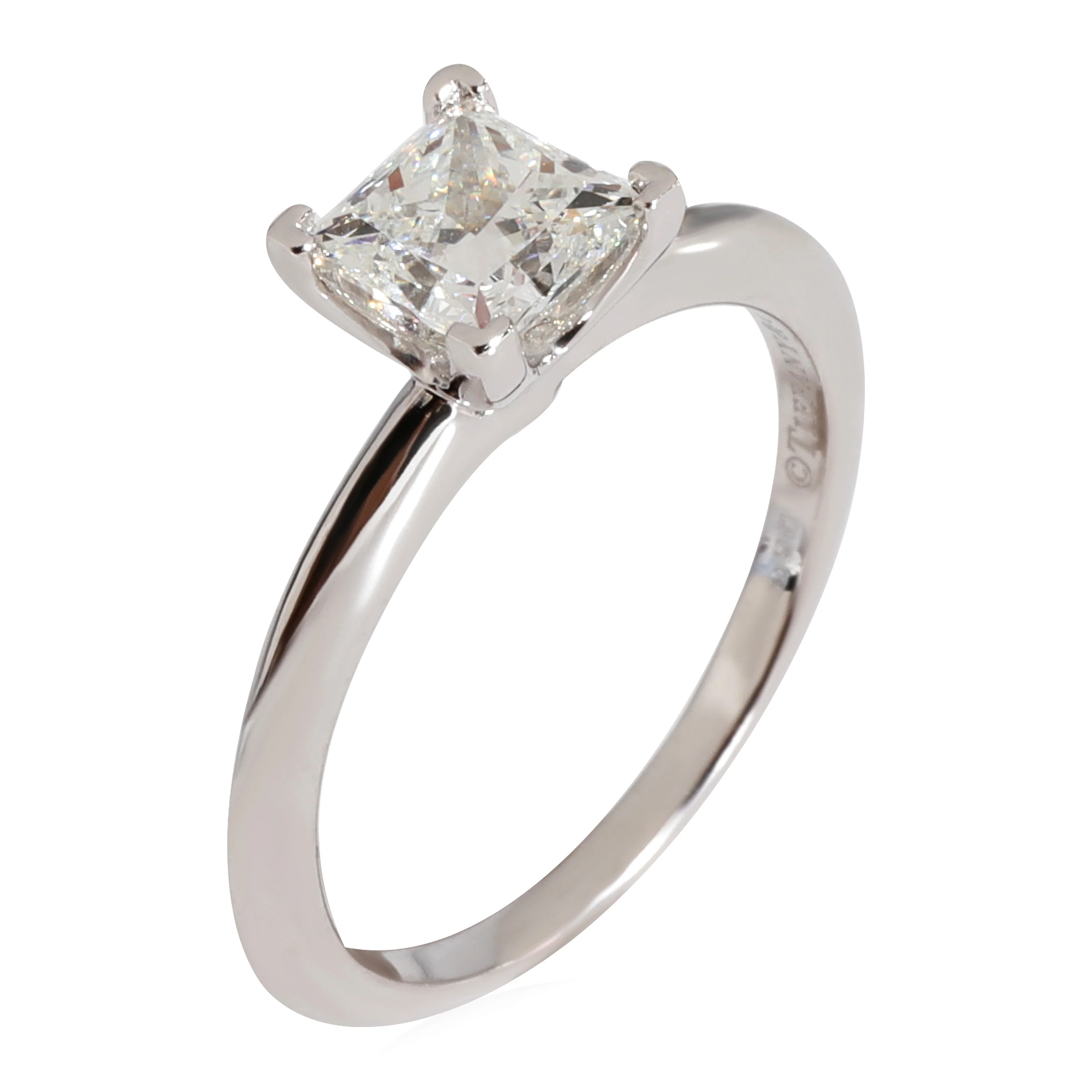 Tiffany & Co. Princess Cut Diamond Solitaire Ring in Platinum G VVS1 1.08 Ct - Image 4