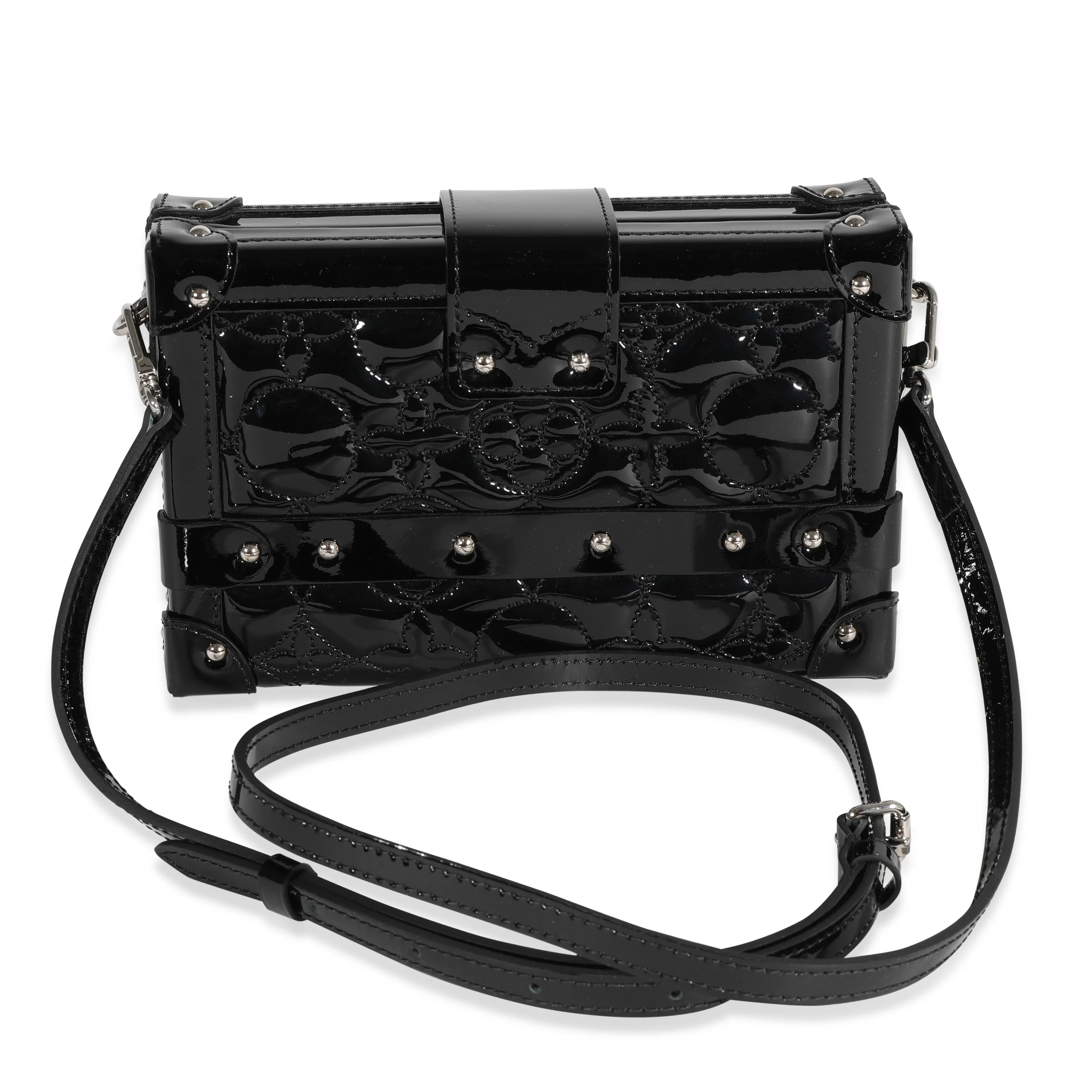 Louis Vuitton Black Fleur Monogram Vernis Petite Malle - Image 3