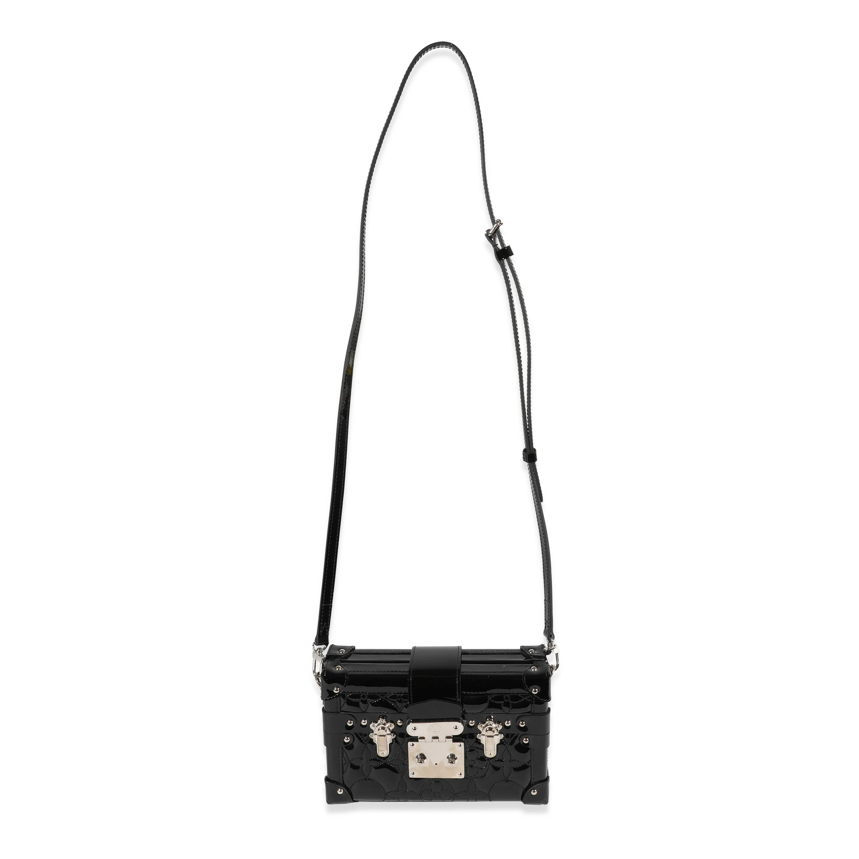 Louis Vuitton Black Fleur Monogram Vernis Petite Malle - Image 4