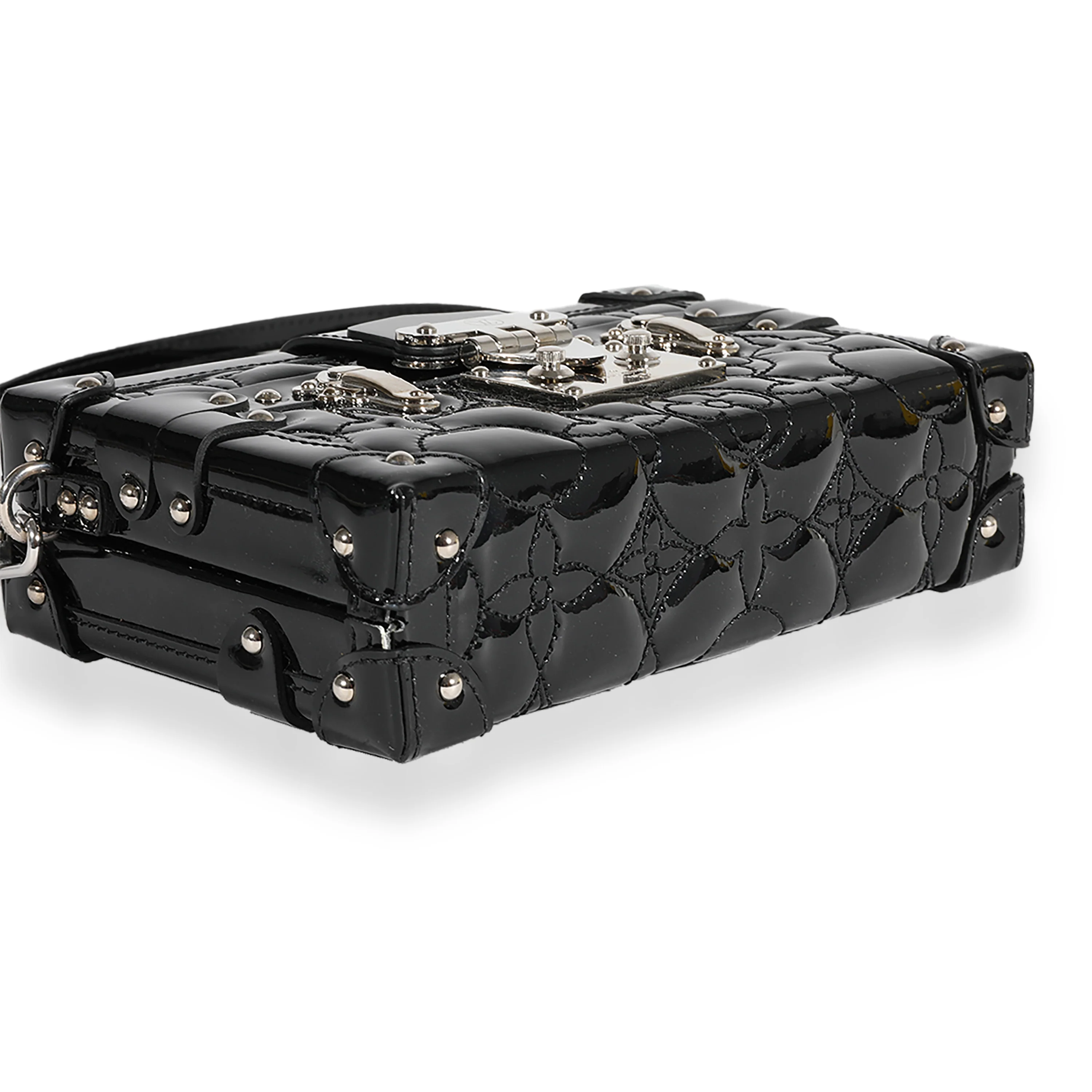 Louis Vuitton Black Fleur Monogram Vernis Petite Malle - Image 5