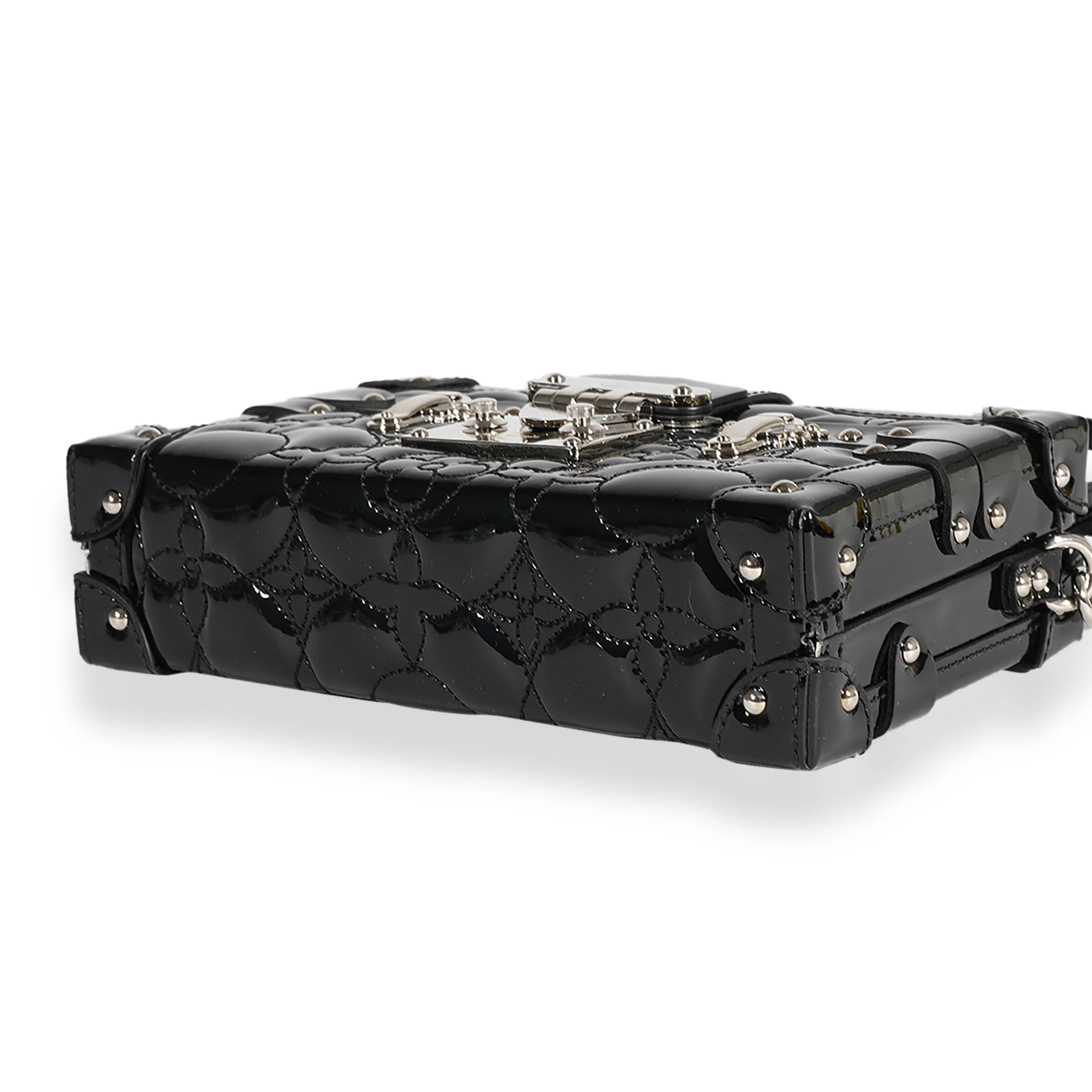 Louis Vuitton Black Fleur Monogram Vernis Petite Malle - Image 6