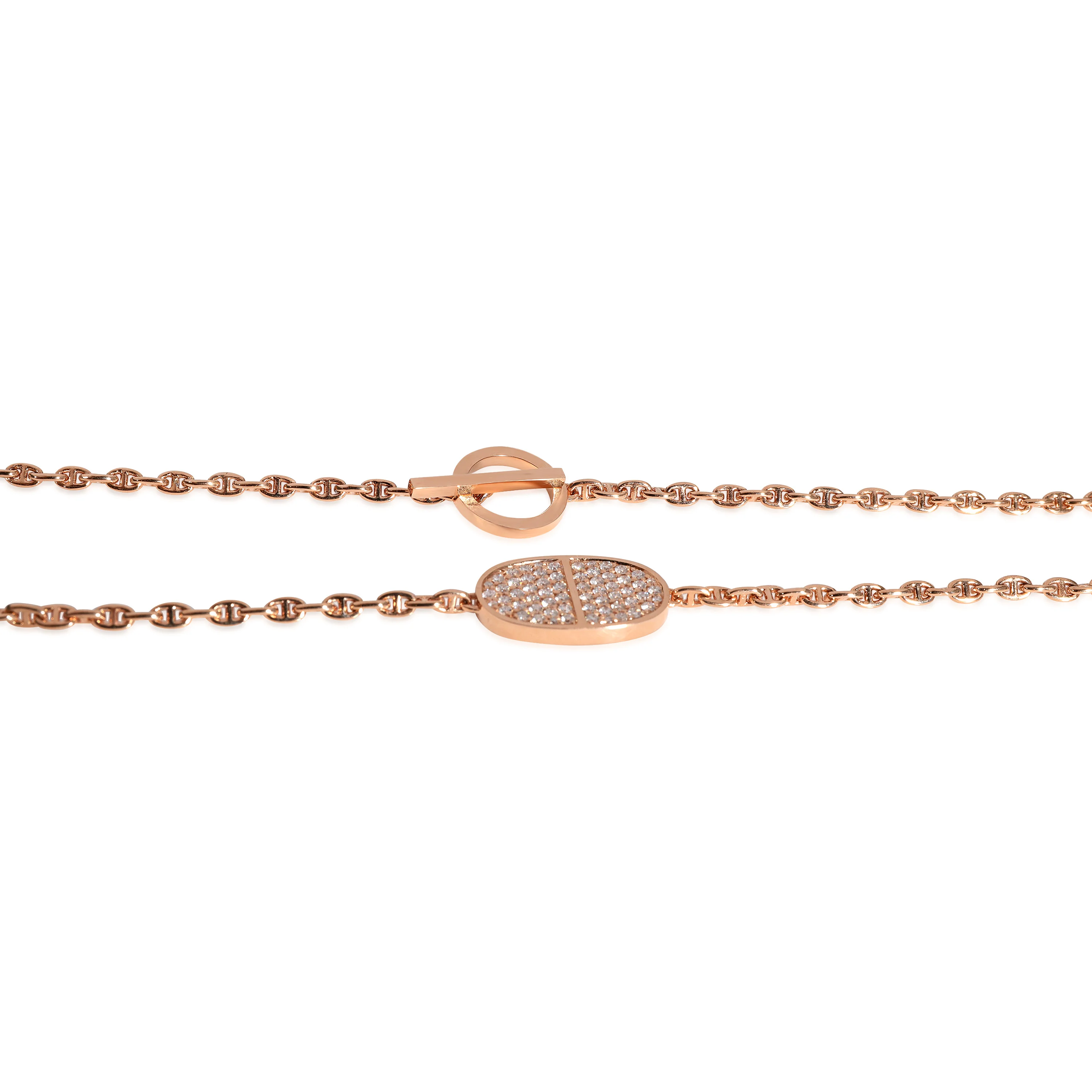Chaine d'Ancre Verso Necklace in 18K Rose Gold 0.88 Ctw - Image 3