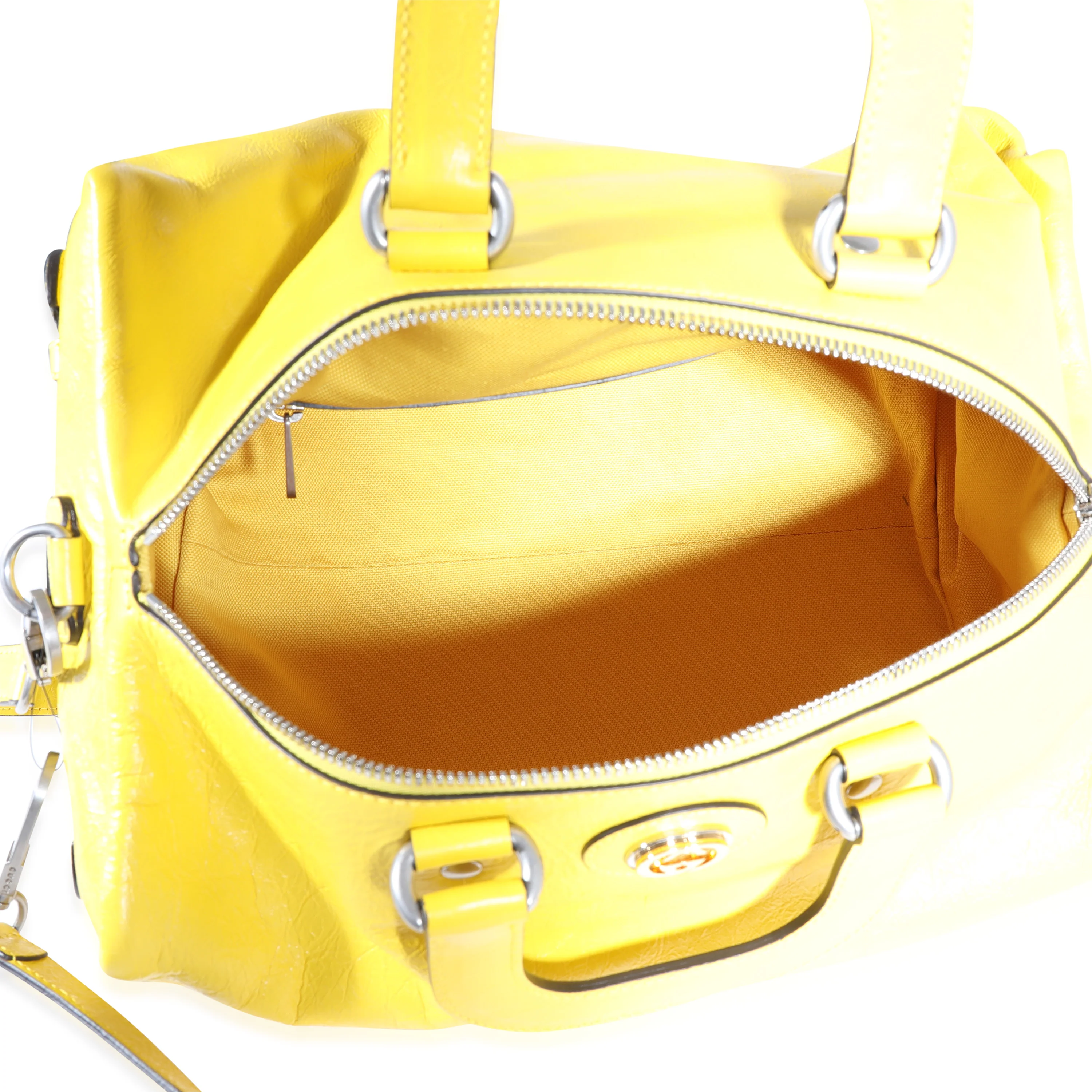 Yellow Soft Crinkled Leather Convertible Backpack Satchel - Image 7