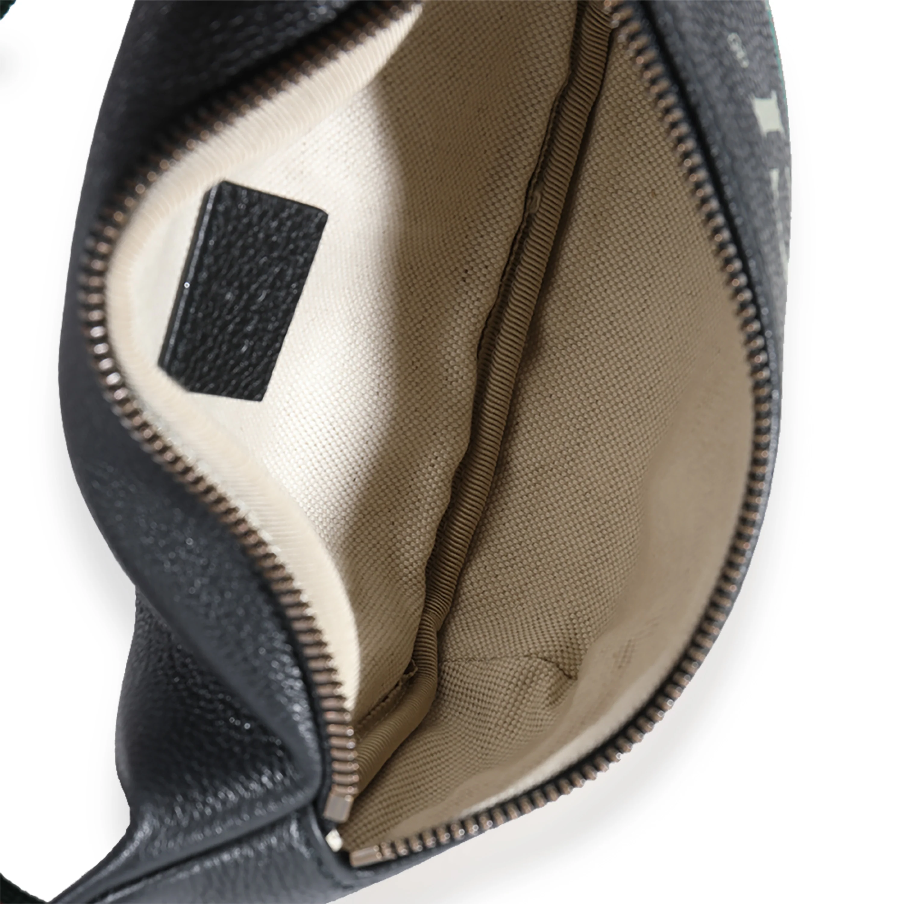 Gucci Black Grained Calfskin Logo Print Small Belt Bag - Image 4