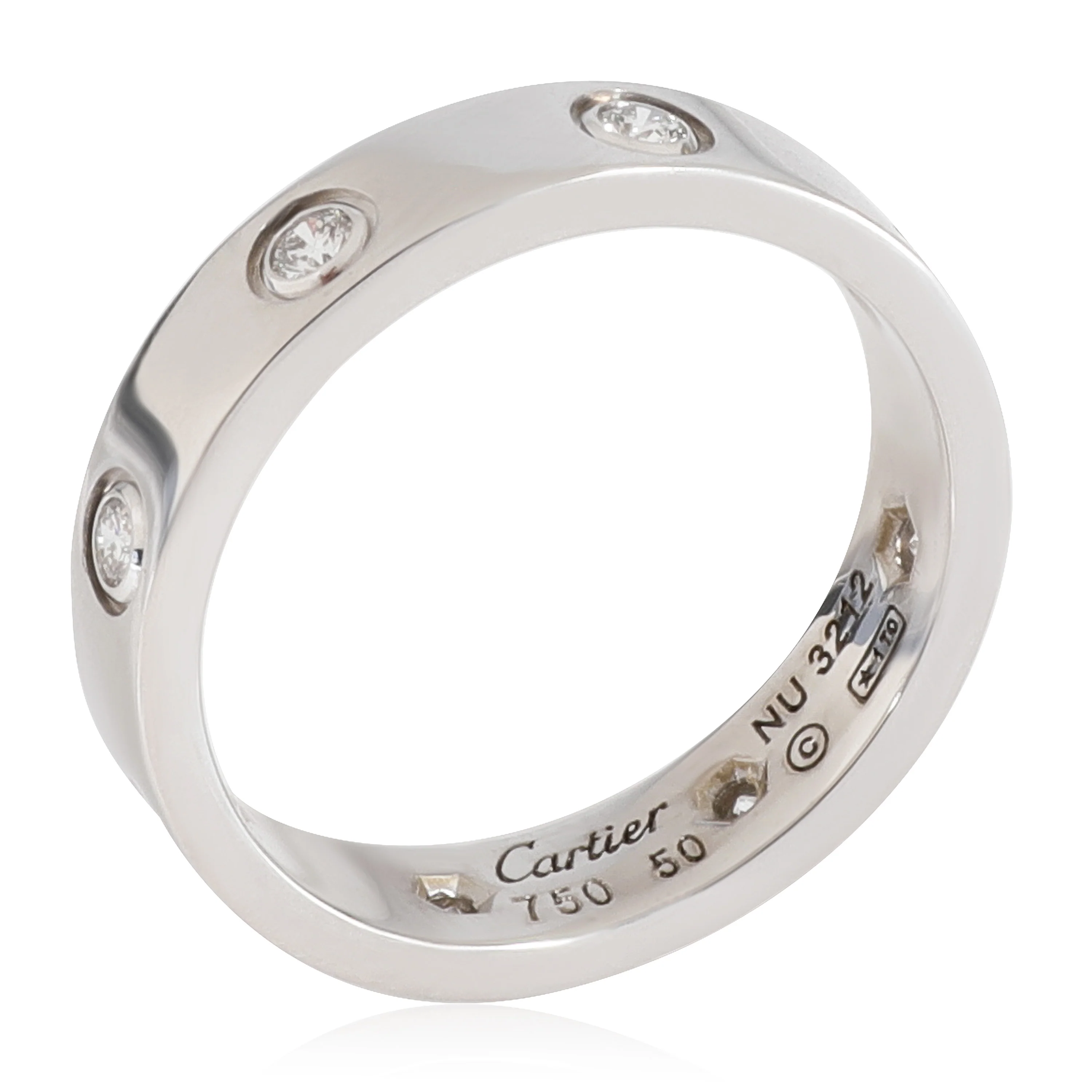 Cartier Love 8 Diamond Wedding Band in 18k White Gold 0.19 CTW - Image 3