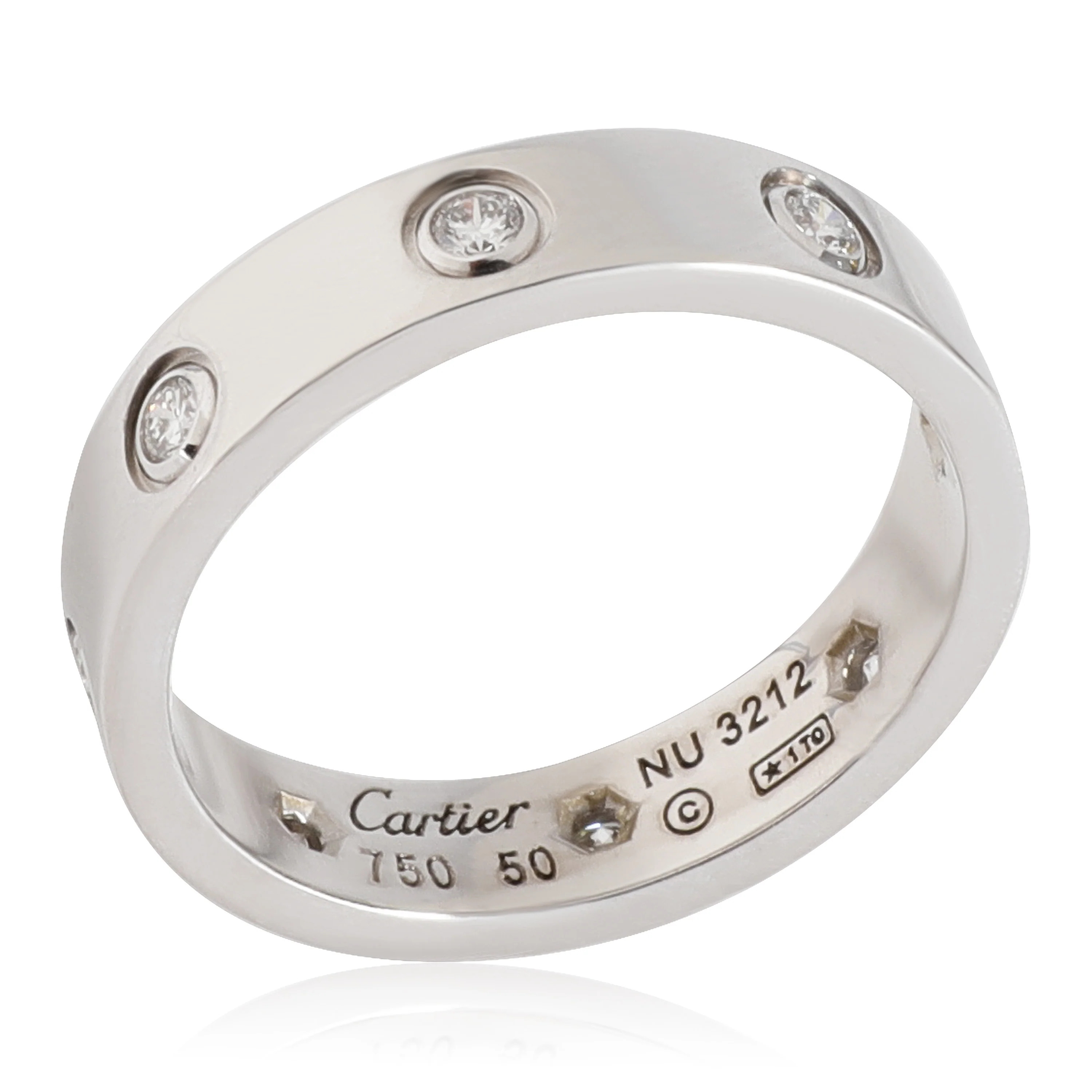 Cartier Love 8 Diamond Wedding Band in 18k White Gold 0.19 CTW - Image 4