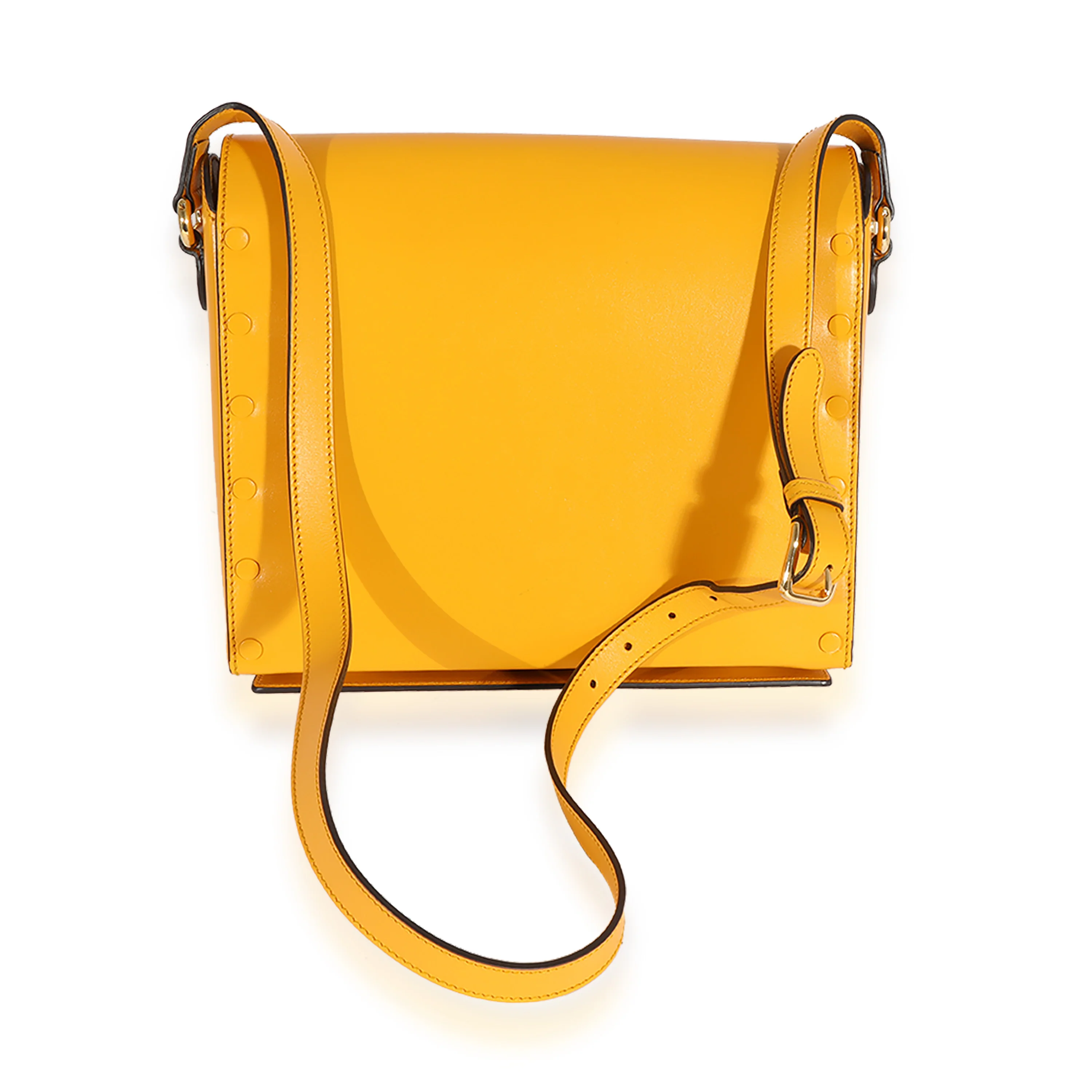 Yellow & Multicolor Leather Board Messenger Bag - Image 3