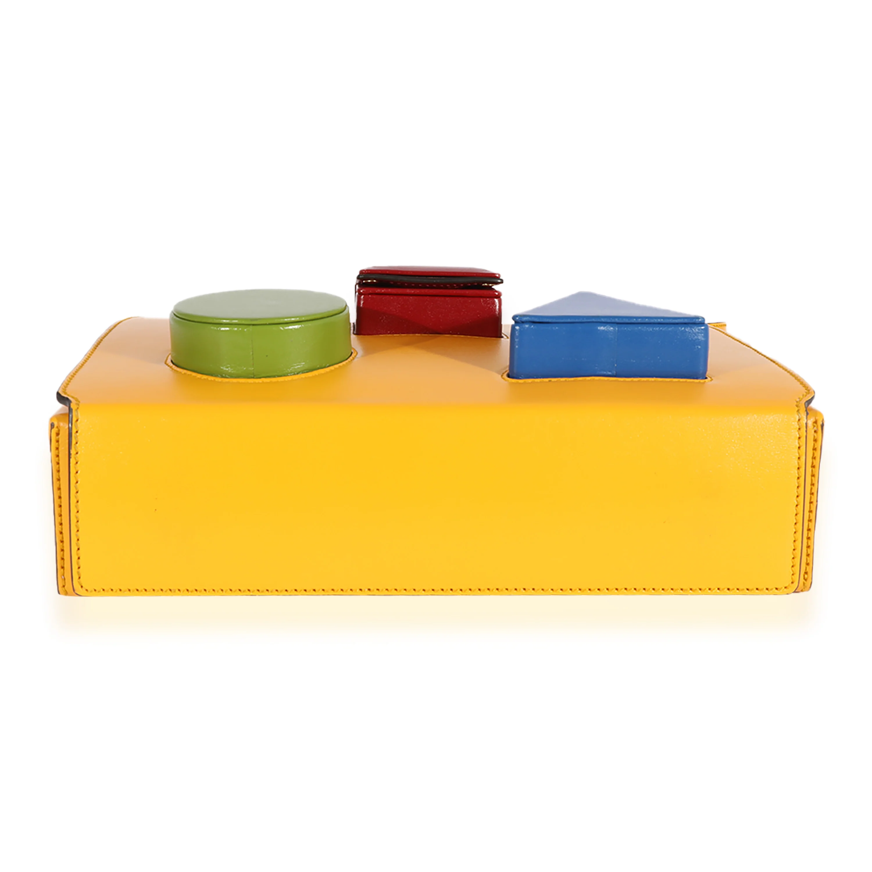 Yellow & Multicolor Leather Board Messenger Bag - Image 5