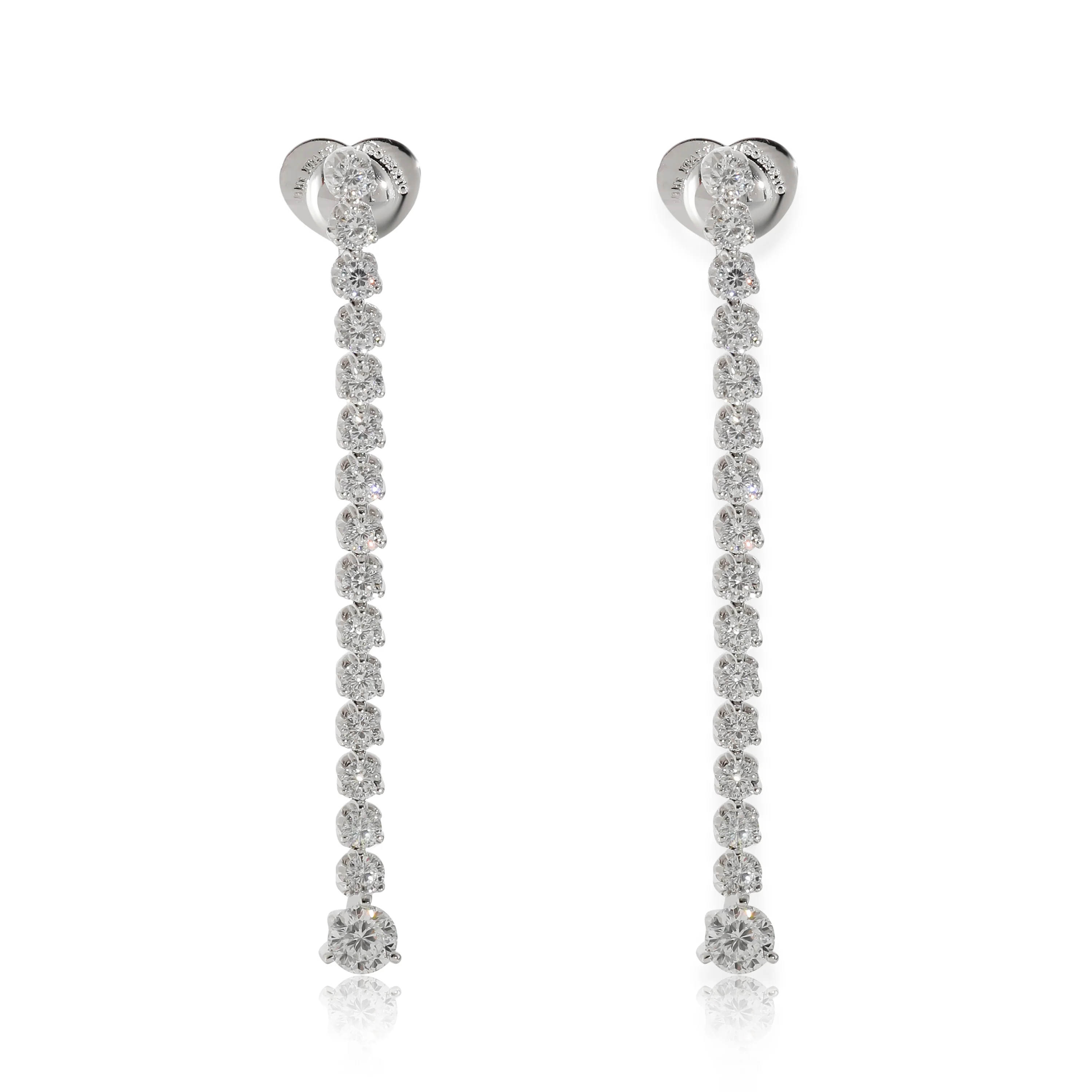 Cento Tulip  Drop Diamond Earrings in 18k White Gold 4 1/5 Ctw - Image 3