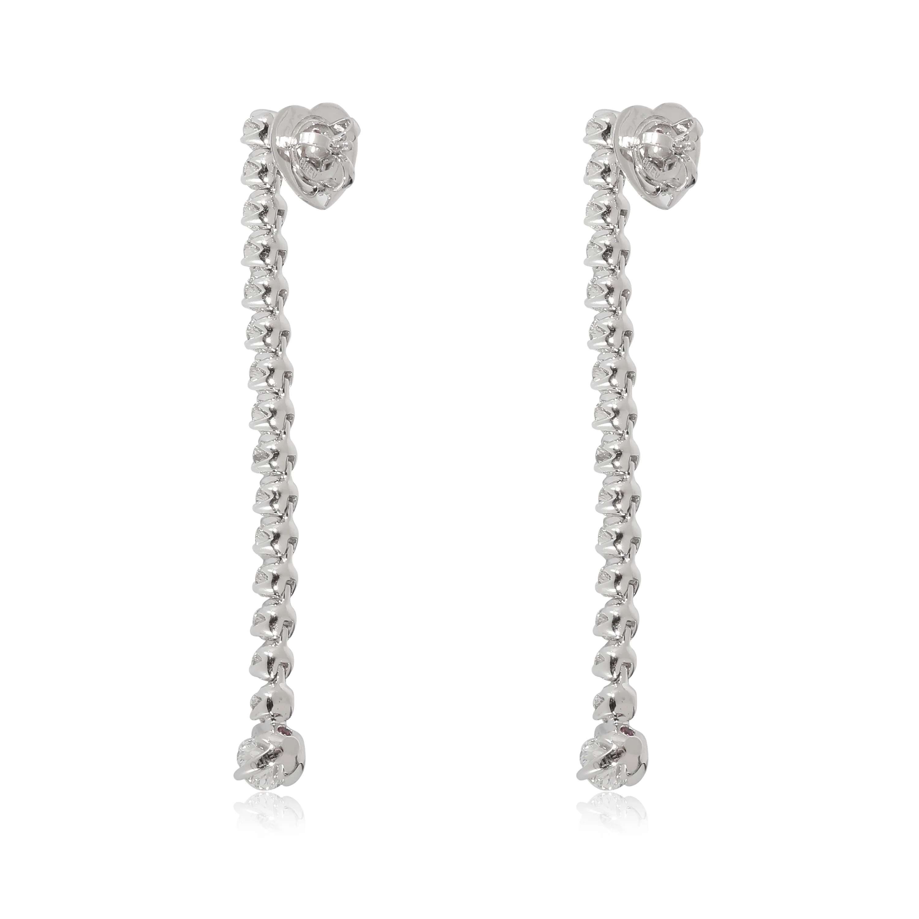 Cento Tulip  Drop Diamond Earrings in 18k White Gold 4 1/5 Ctw - Image 4