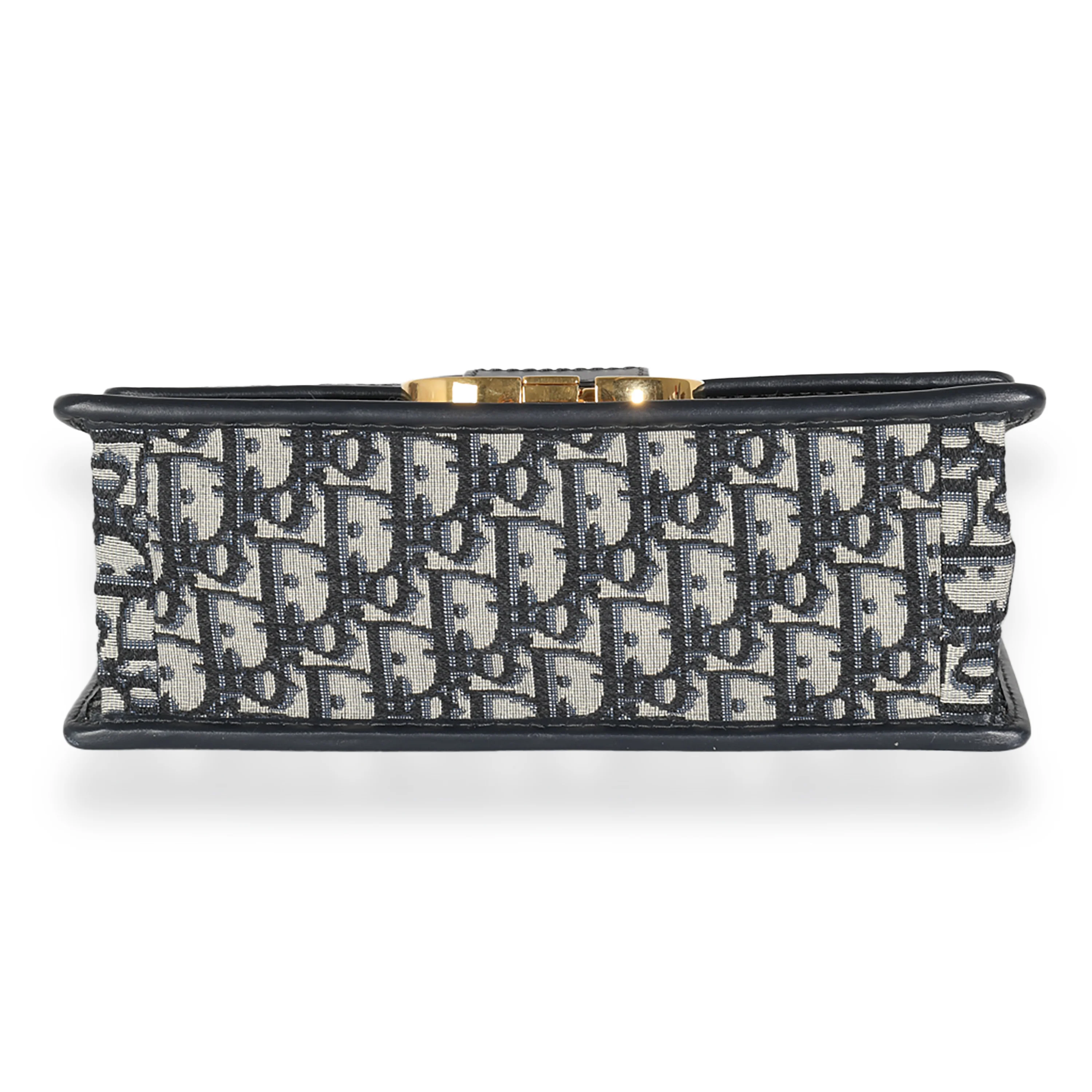 Navy Oblique Jacquard 30 Montaigne Chain Bag - Image 5